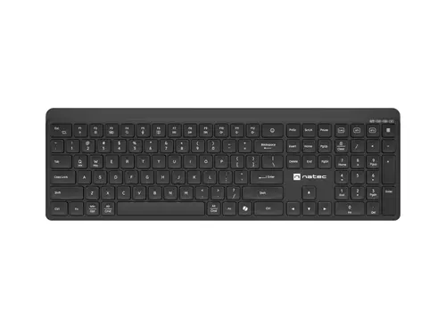 Клавиатура, Natec Wireless Keyboard Tang US, BT+2.4GHz, Silent, Slim, Black - 1