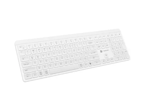Клавиатура, Natec Wireless Keyboard Tang US, BT+2.4GHz, Silent, Slim, White - 2