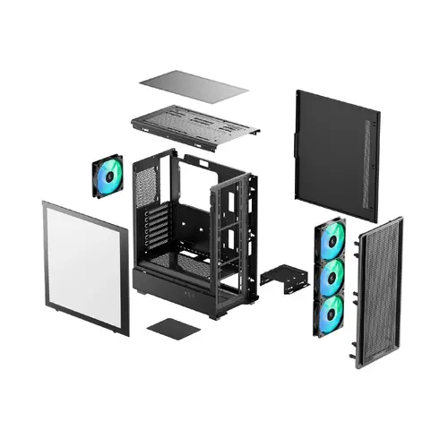 DeepCool кутия Case ATX - CC550 4F - 4 ARGB Fans - 11