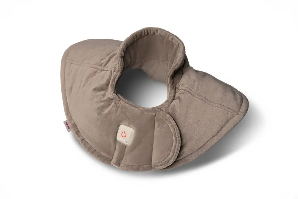 Термоподложка, Beurer HK 165 Huggy Taupe Shoulder heat pad; Soft & cosy material; lithium-ion battery; Soothing heat for up to 4 h; Machine-washable at 30°C; 3 temp. settings