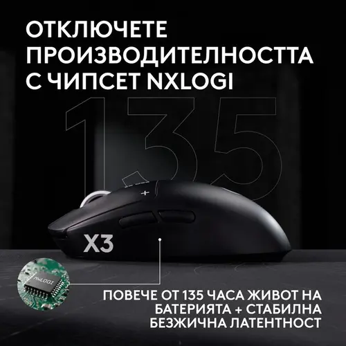 Геймърска мишка Logitech G Pro X3 Superstrike - Magenta Eclipse - 4