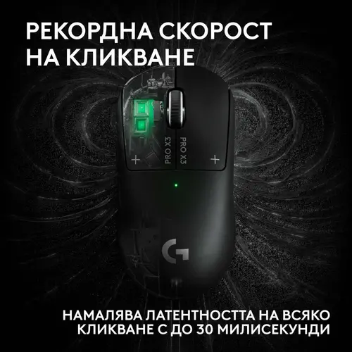Геймърска мишка Logitech G Pro X3 Superstrike - Midnight Black - 11