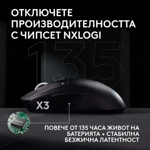 Геймърска мишка Logitech G Pro X3 Superstrike - Midnight Black - 10