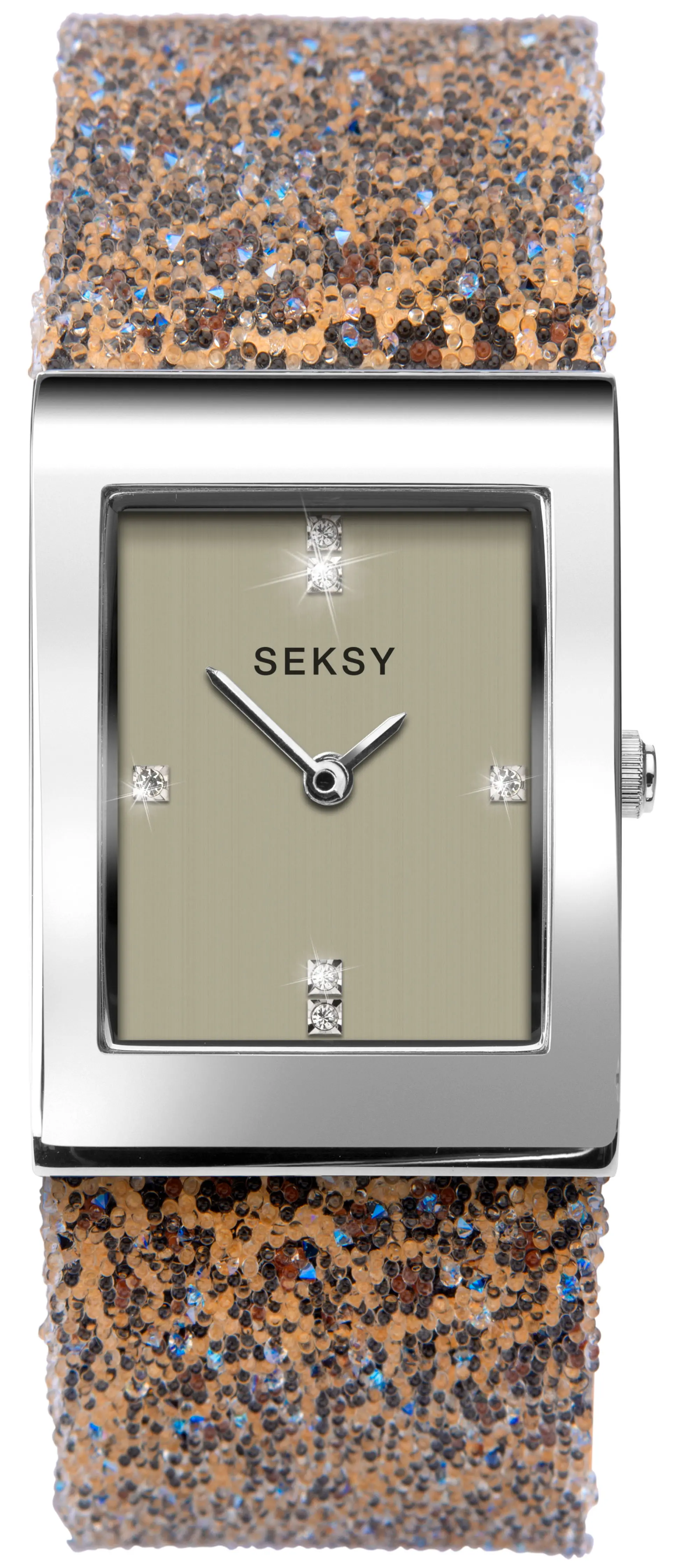 Γυναικείο ρολόι Seksy Rocks Leopard Print Swarovski Crystals - S-2851.37
