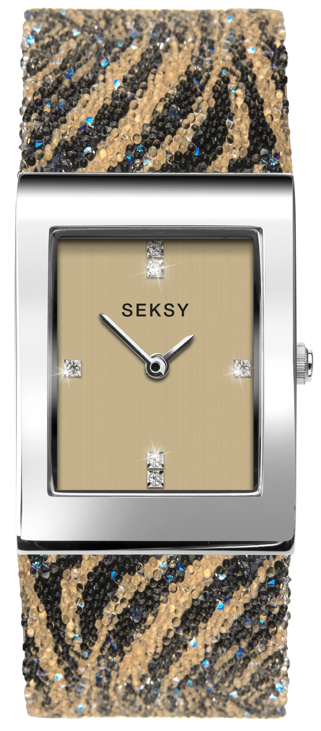 Ceas de damă Seksy Rocks Tiger Print Swarovski Crystals - S-2852.37