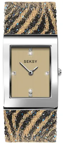 Дамски часовник Seksy Rocks Tiger Print Swarovski Crystals - S-2852.37
