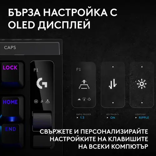 Геймърска механична клавиатура Logitech G Pro X2 RAPID TKL, Magnetic Analog Linear Switch - Черен - 5