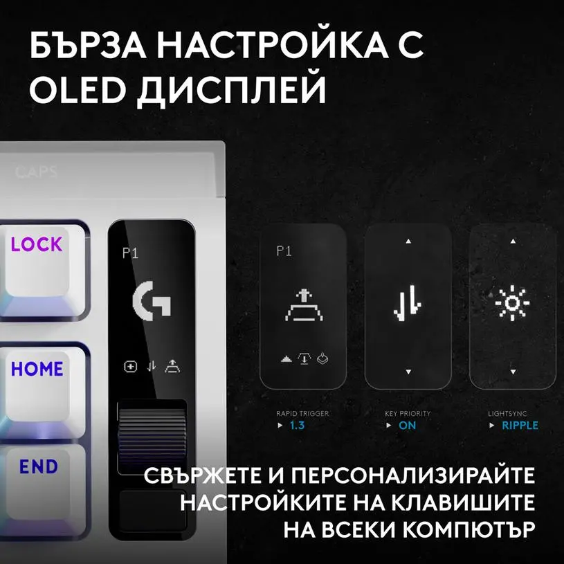 Tastatură mecanică gaming Logitech G Pro X2 RAPID TKL, Magnetic Analog Linear Switch - Alb - image 4