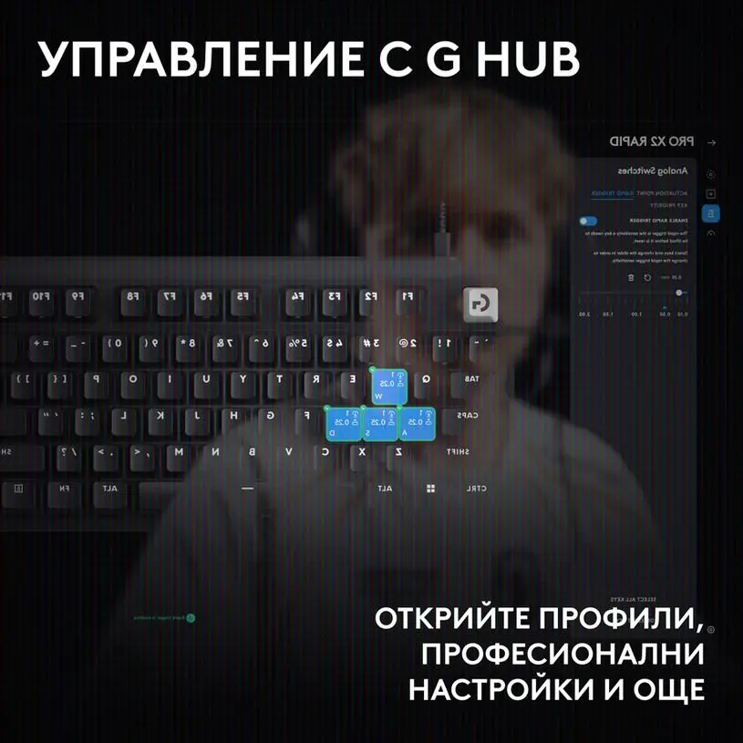 Μηχανικό gaming πληκτρολόγιο Logitech G Pro X2 RAPID TKL, Magnetic Analog Linear Switch - Λευκό - image 8