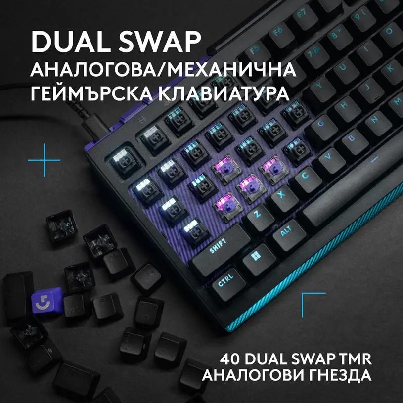 Μηχανικό πληκτρολόγιο gaming Logitech G512 X 98 - Dual Swap Linear Analog/Mechanical Switch - Μαύρο - image 6