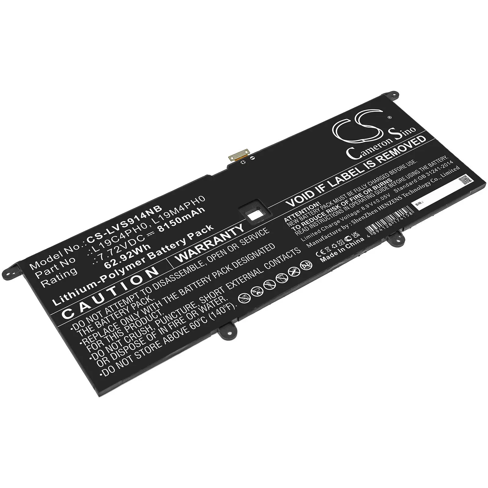 Baterie pentru laptop LENOVO Yoga Slim 9 14ITL5 82D10000UK L19C4PH0 LiPo 7.72V 8150mAh CAMERON SINO - image 1