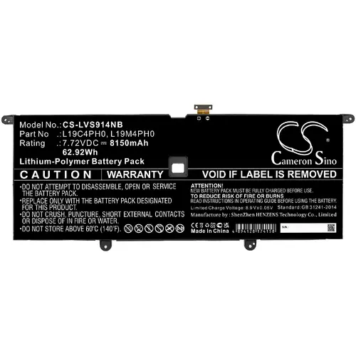 Μπαταρία για laptop LENOVO Yoga Slim 9 14ITL5 82D10000UK L19C4PH0 LiPo 7.72V 8150mAh CAMERON SINO - 1