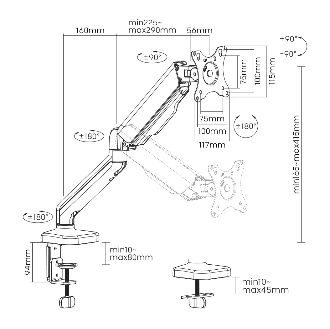 SBOX Suport de monitor pentru birou Desk Mount Monitor - LCD-S012-3 - image 9