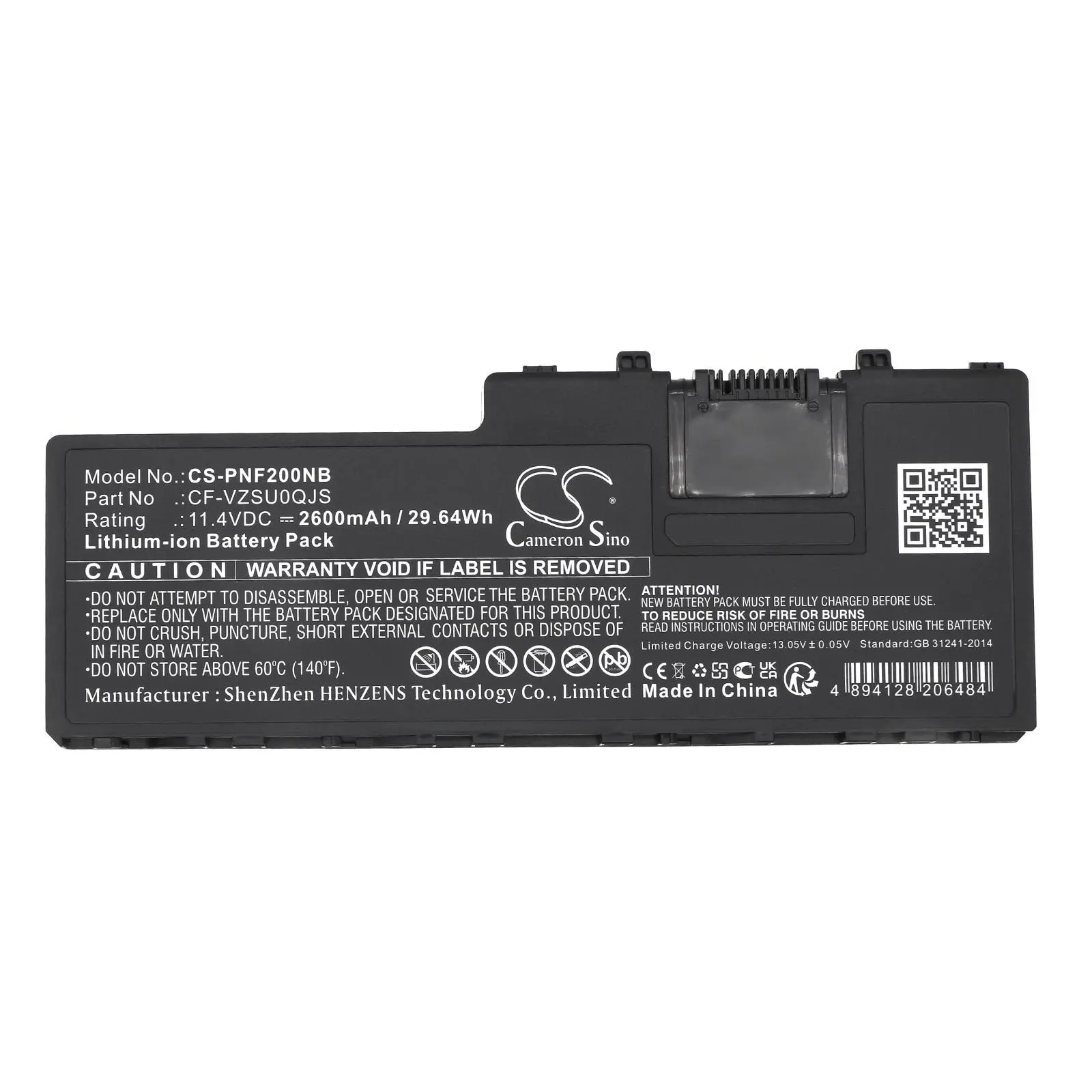 Baterie laptop Panasonic CF-VZSU0QJS, Toughbook CF-20, Toughpad FZ-A2 LiIon 11,4V 2600mAh CAMERON SINO