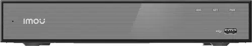Imou NVR cu 10 canale, 4x port POE, H.265, Max 8MP/15 fps, 1x RJ45 10/100, 1x VGA, 1x HDMI, 2x USB, 1x SATA max 16TB, Microfon și difuzor încorporate