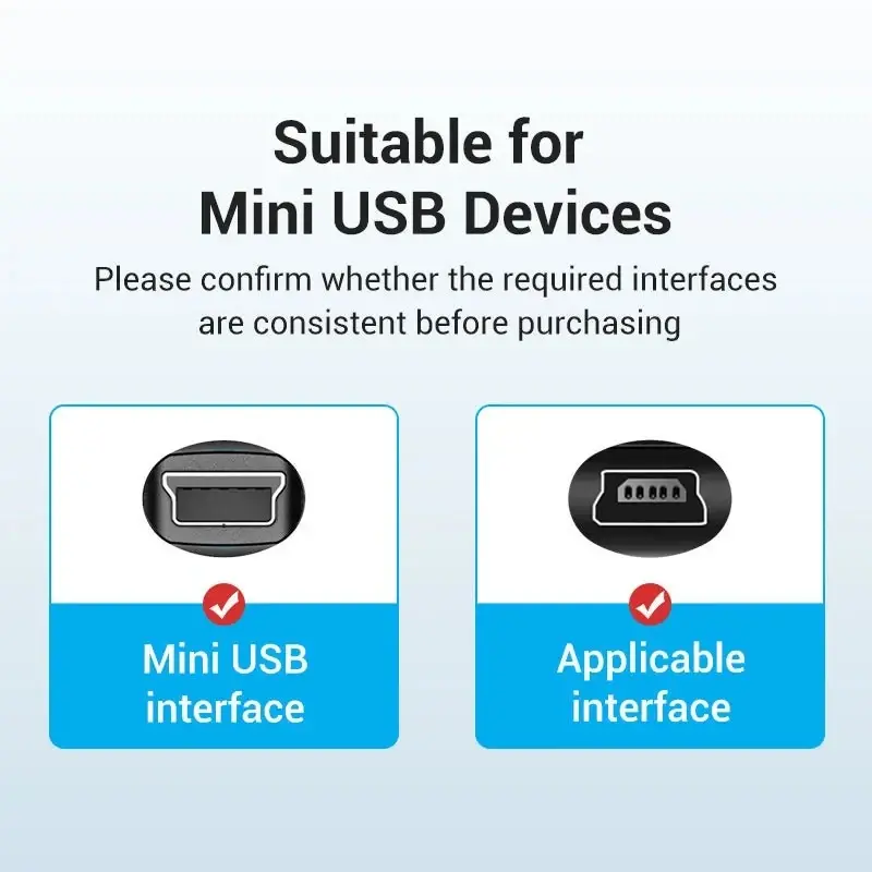 Vention Кабел USB 2.0 C M / Mini USB 5pin 0.5m - COWBD - image 10