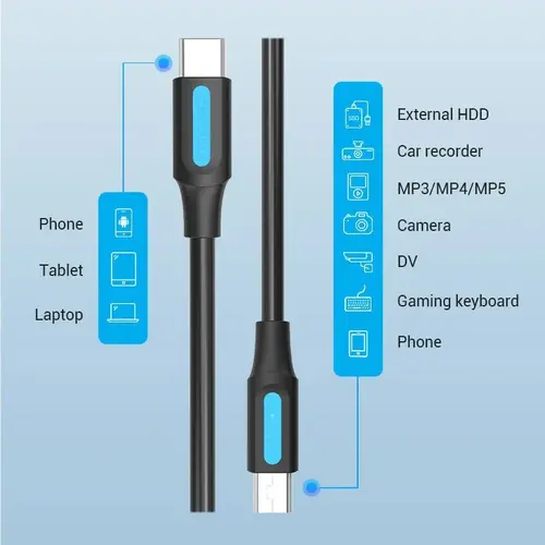 Vention Cablu USB 2.0 C M / Mini USB 5pin 0.5m - COWBD - 12