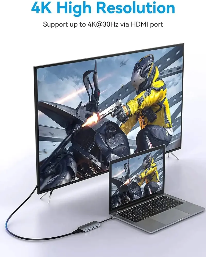 Vention σταθμός σύνδεσης Type-C - TOJHB - HDMI x 1, USB3.0 x 3, USB-C PD100W x 1, SD/TF - image 5