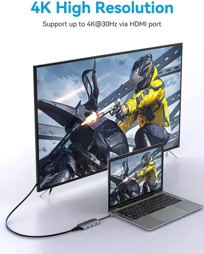 Vention stație de andocare Type-C - TOJHB - HDMI x 1, USB3.0 x 3, USB-C PD100W x 1, SD/TF - 6