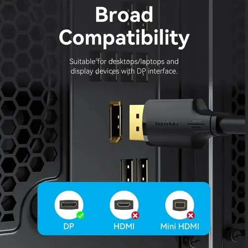 Vention Καλώδιο - DisplayPort v1.2 DP M / M μαύρο 4K 3.0M - HAKBI - 11