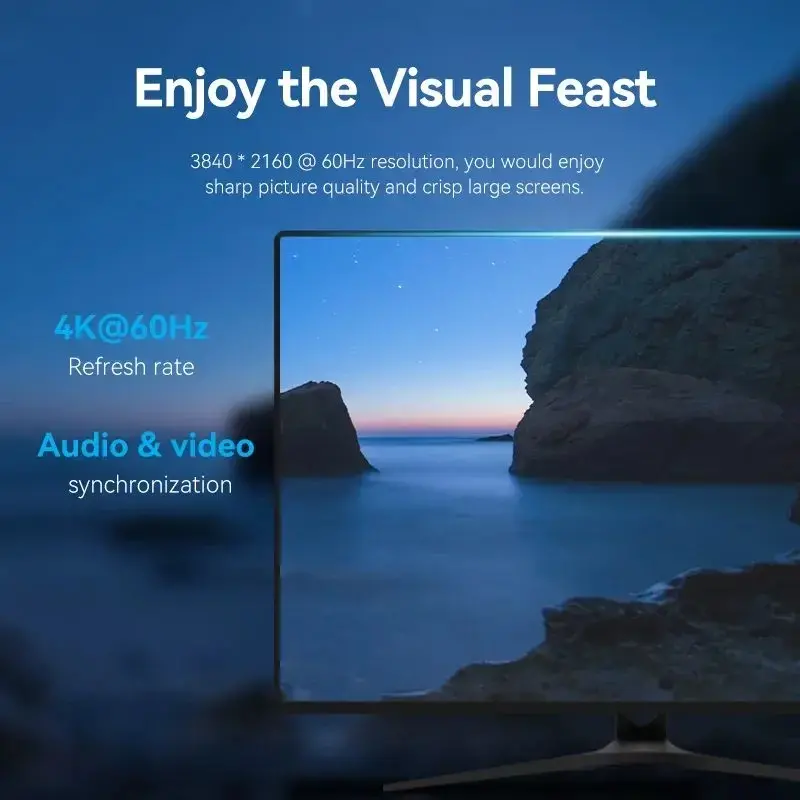 Vention Кабел Cable - Display Port v1.2 DP M / M Black 4K 1.5M - HAKBG - image 4