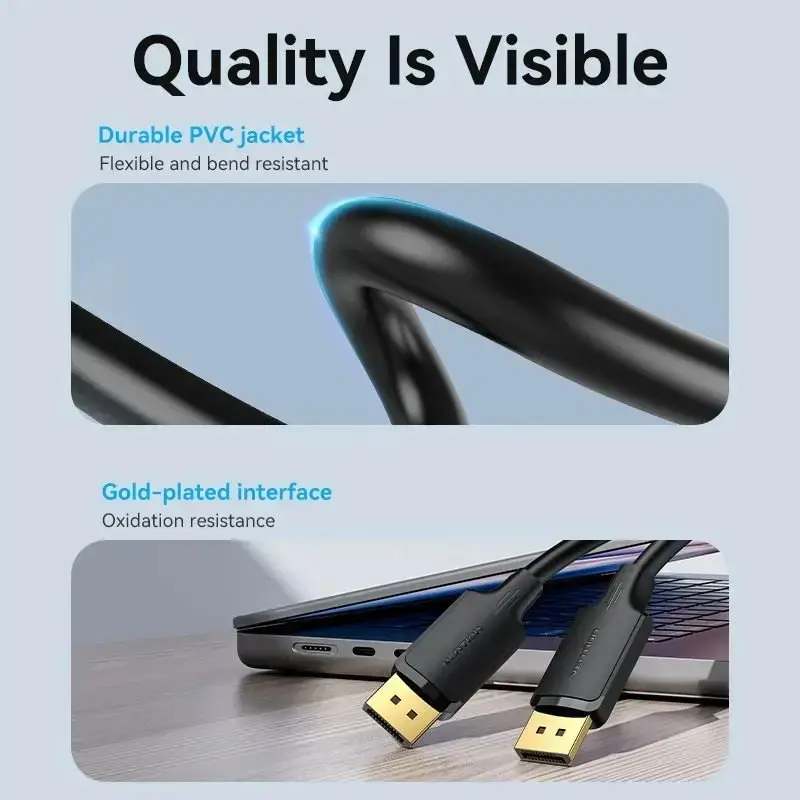 Vention Кабел Cable - Display Port v1.2 DP M / M Black 4K 1.5M - HAKBG - image 9