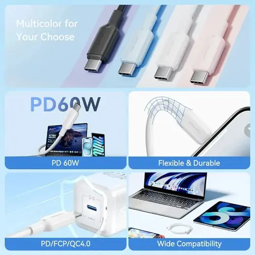 Vention Cablu USB 2.0 C M / USB-C M 1.0m Alb - TRCWF - 3