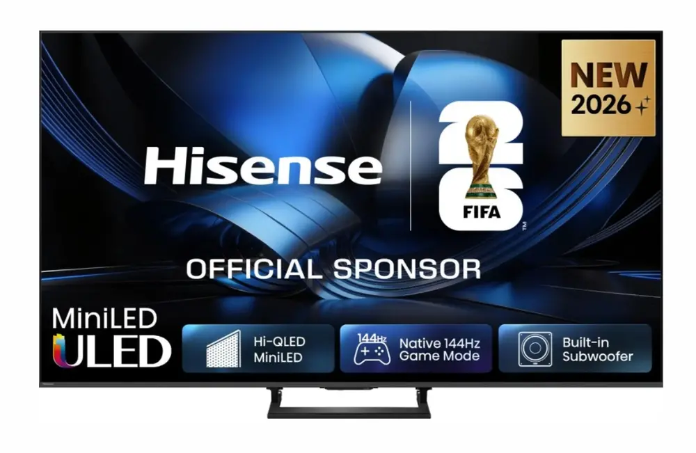 Телевизор, Hisense 85"U7SE, 4K Ultra HD 3840x2160, ULED, FALD, Quantum Dot, 144Hz, IPS, HDR 10+, HLG, Dolby Vision IQ, Dolby Atmos, Smart TV, WiFi 5GHz, WiFi Direct, BT, Anyview Cast,light sensor, 4xHDMI, 2xUSB, LAN, CI+, DVB-T2/C/S2, Black