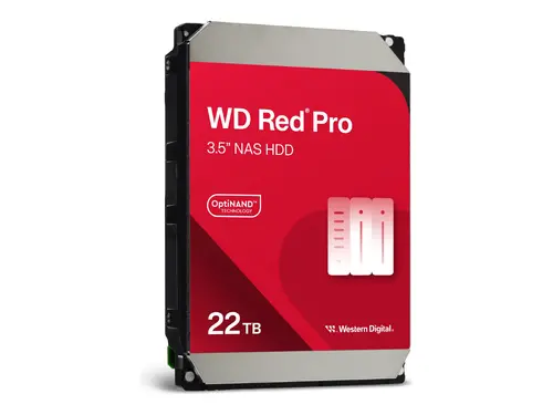 WD Red Pro NAS 22TB SATA 6Gb/s HDD 3.5inch internal 7200Rpm 512MB Cache 24x7 Bulk - 3