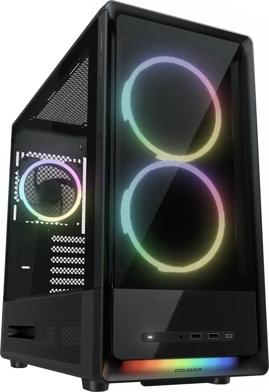 COUGAR DUOAIR RGB Carcasă PC, Mid Tower, Negru