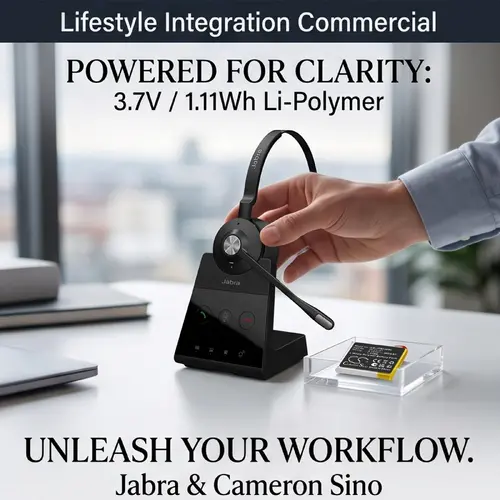 Батерия за за безжични Bluetooth слушалки Jabra Engage 75, Engage 65 LiPo 3.7V 300mAh CAMERON SINO - 2
