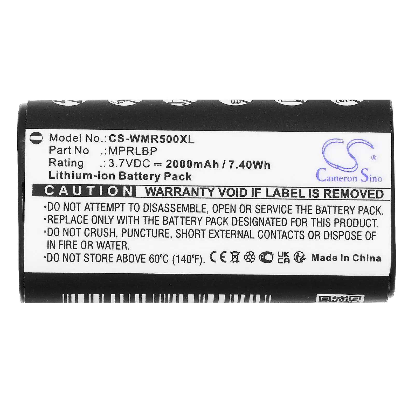 Батерия за за безжични  Bluetooth слушалки Wisycom MPRLBP, MPR30, MPR50, MPR51, MPR52, MTP60 LiIon 3.7V 2000mAh CAMERON SINO
