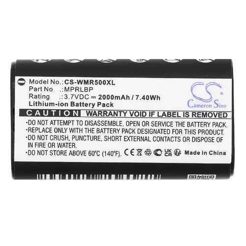Baterie pentru căști Bluetooth fără fir Wisycom MPRLBP, MPR30, MPR50, MPR51, MPR52, MTP60 LiIon 3.7V 2000mAh CAMERON SINO - 1
