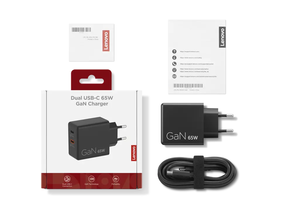 LENOVO DUAL 65W USB-C ADAPT BK