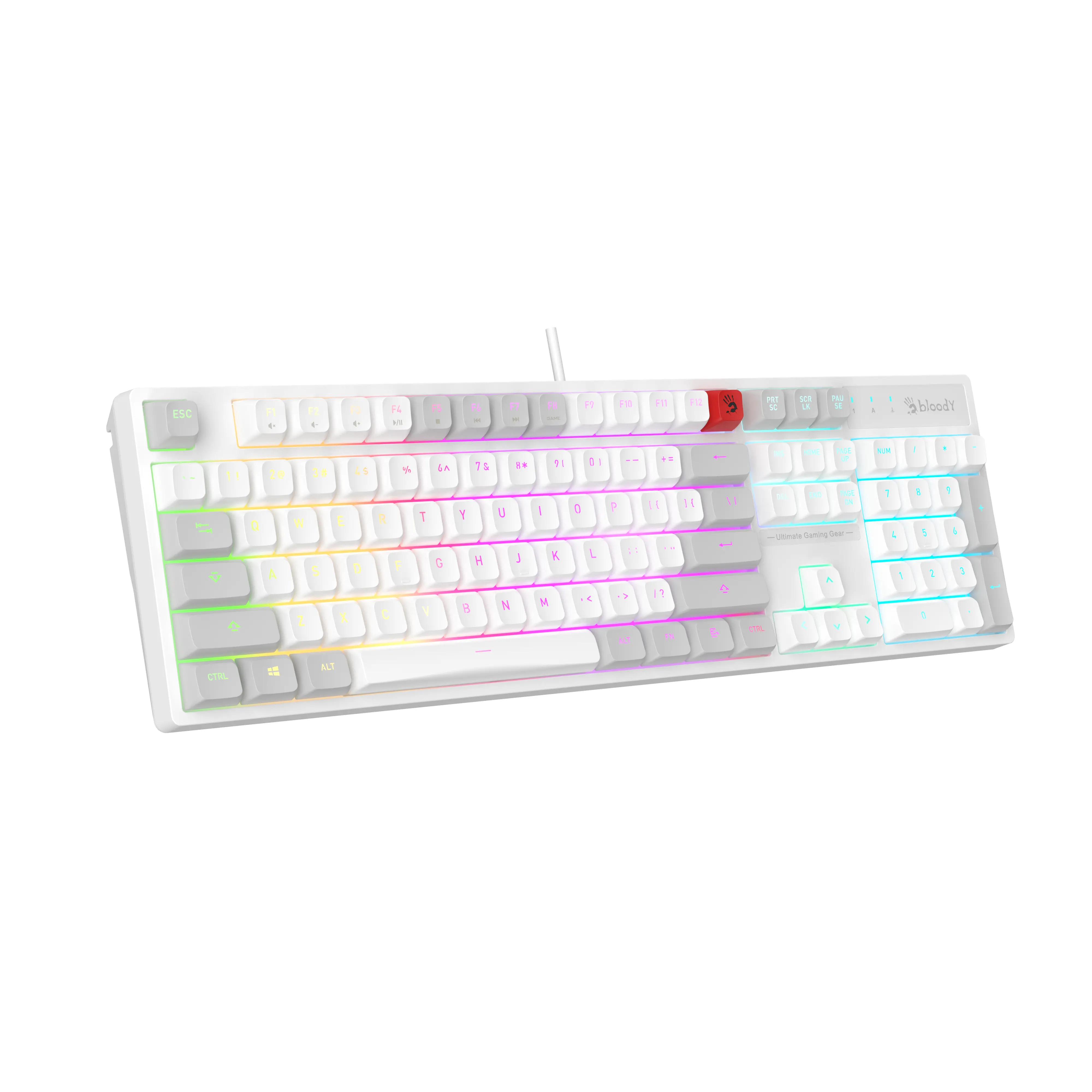 Tastatură gaming A4Tech Bloody B230N Neon Backlit - Albă - image 1