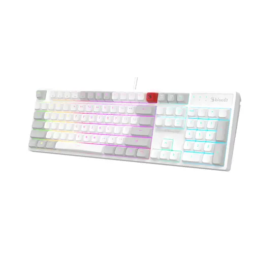 Геймърска клавиатура A4Tech Bloody B230N Neon Backlit - Бяла - 3
