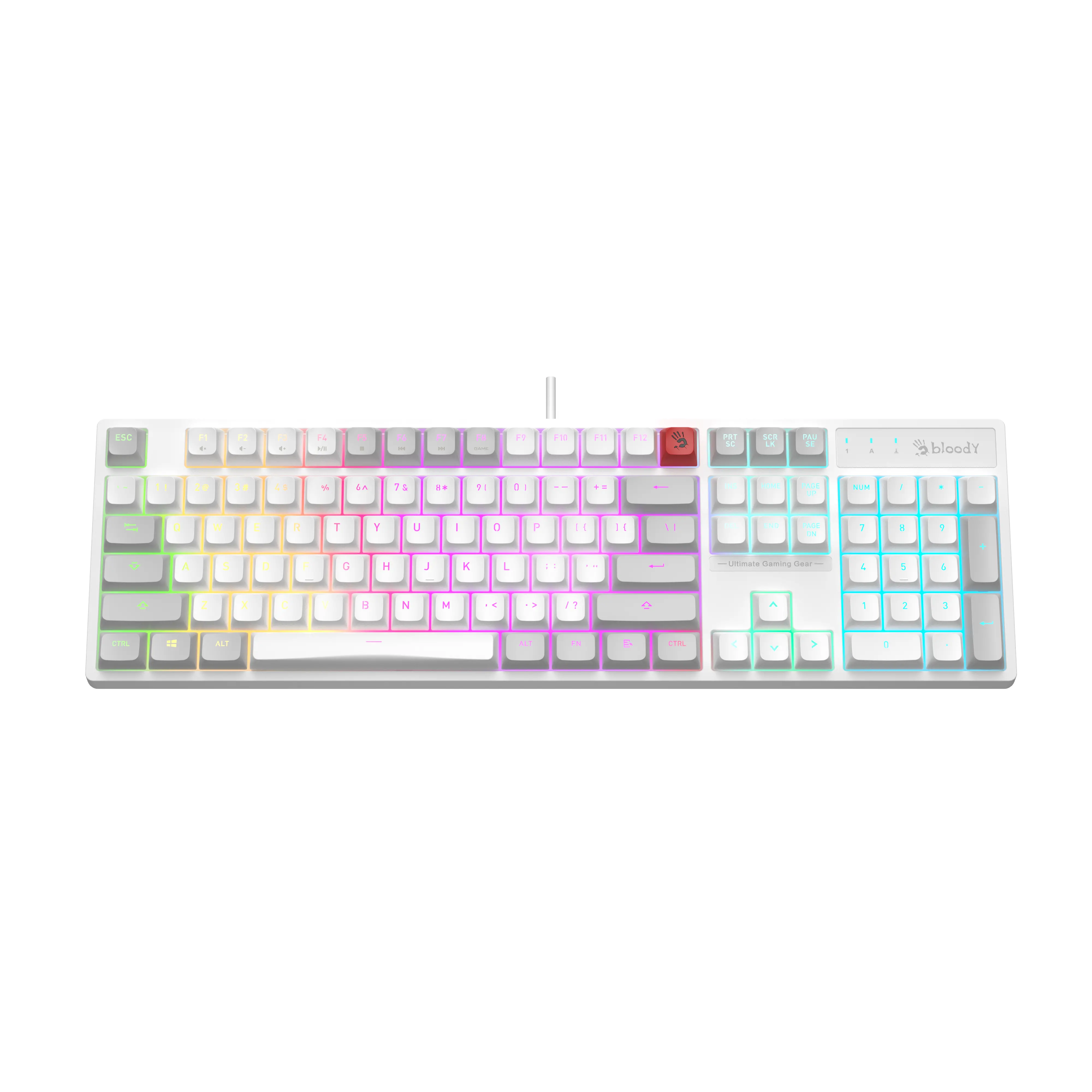 Gaming πληκτρολόγιο A4Tech Bloody B230N Neon Backlit - Λευκό - image 3