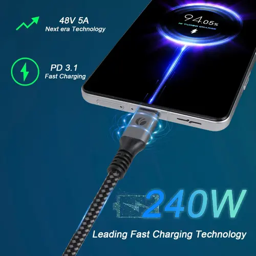 Καλώδιο VCom USB4.0 Type-C/Type-C 40Gbps, 240W - CU541M-1.2 - 6