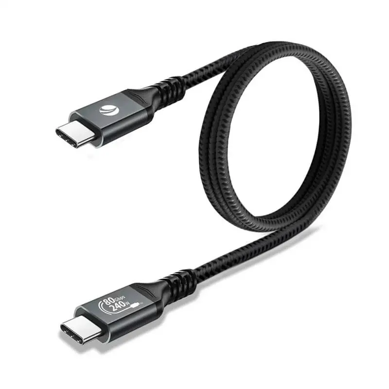 VCom кабел Cable Thunderbolt 5 / USB4 - USB-C 80Gbps PD240W 1m Black - CU584M-1m - image 3