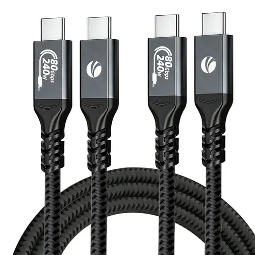 VCom cablu Thunderbolt 5 / USB4 - USB-C 80Gbps PD240W 1m Negru - CU584M-1m - 5
