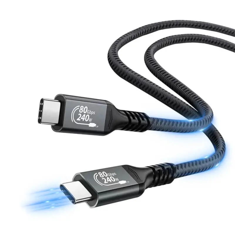 VCom кабел Cable Thunderbolt 5 / USB4 - USB-C 80Gbps PD240W 0.6m Black - CU584M-0.6m - image 2