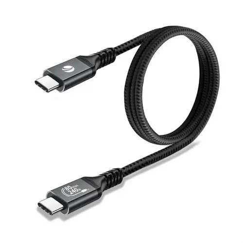 VCom кабел Cable Thunderbolt 5 / USB4 - USB-C 80Gbps PD240W 0.3m Black - CU584M-0.3m - 4