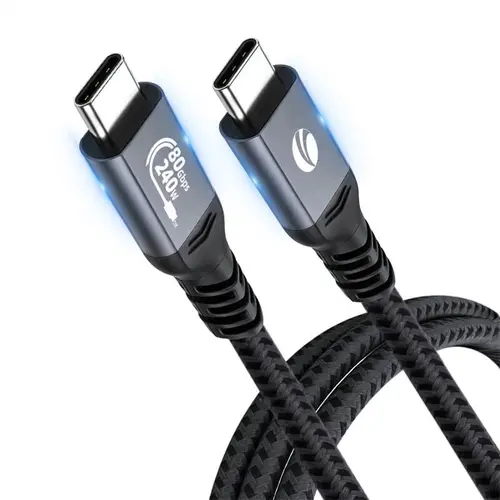 VCom cablu Cable Thunderbolt 5 / USB4 - USB-C 80Gbps PD240W 0.3m Black - CU584M-0.3m VCom cablu Cable Thunderbolt 5 / USB4 - USB-C 80Gbps PD240W 0.3m Black - CU584M-0.3m