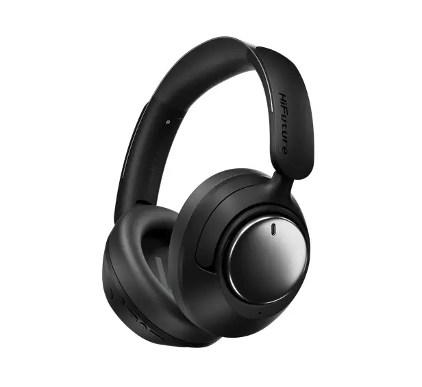 Слушалки, HiFuture TOUR MkII Black, Hybrid Active Noise Canceling, 40Hours Playtime, Memory Protein Foam Cover, Metallic Headband, Wireless 5.4, AUX Cable