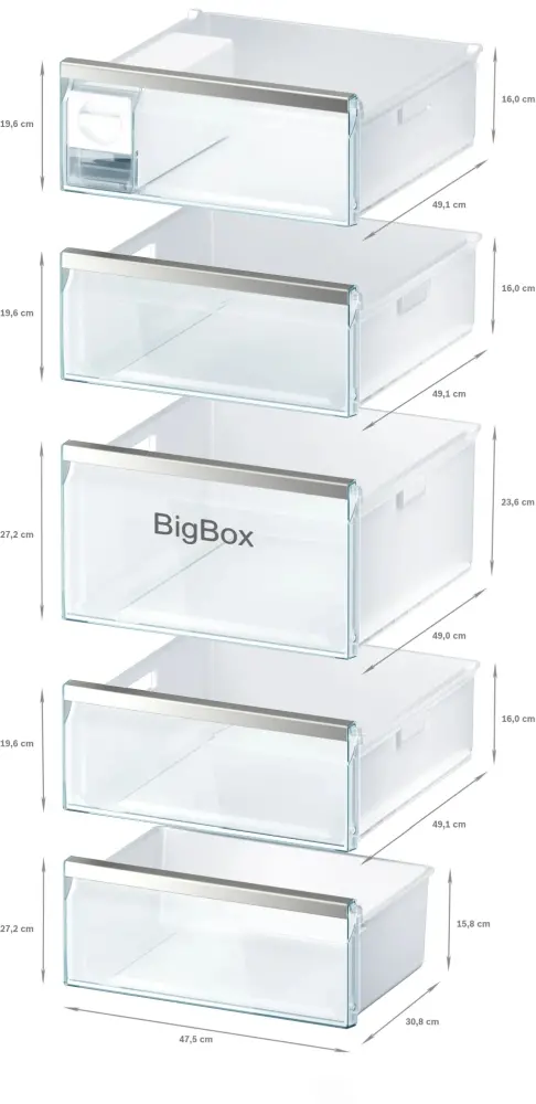 Фризер, Bosch GSN54AWDV SER6 FS upright freezer, NoFrost, D, 176/70/65cm, 328l, 38dB(C), IC, 5 drawers (1 BigBox), 2 shelfs, IceTwister, handle, white - image 5