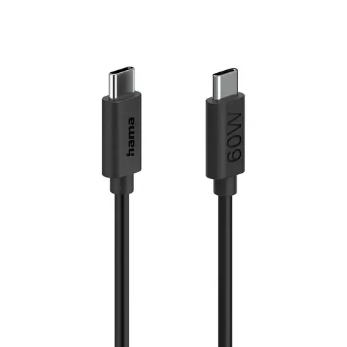 HAMA Καλώδιο φόρτισης USB-C - USB-C, 60 W, 1.2 m, μαύρο - 2