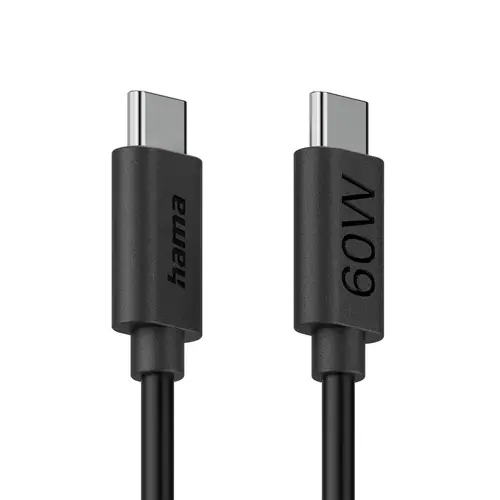 HAMA Cablu de încărcare USB-C - USB-C, 60 W, 1.2 m, negru - 4