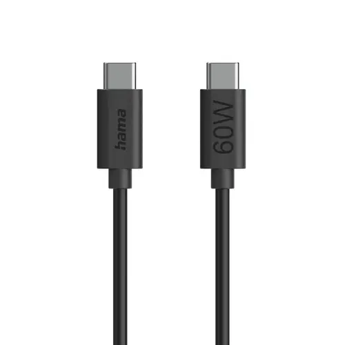 HAMA Καλώδιο φόρτισης USB-C - USB-C, 60 W, 1.2 m, μαύρο - 1