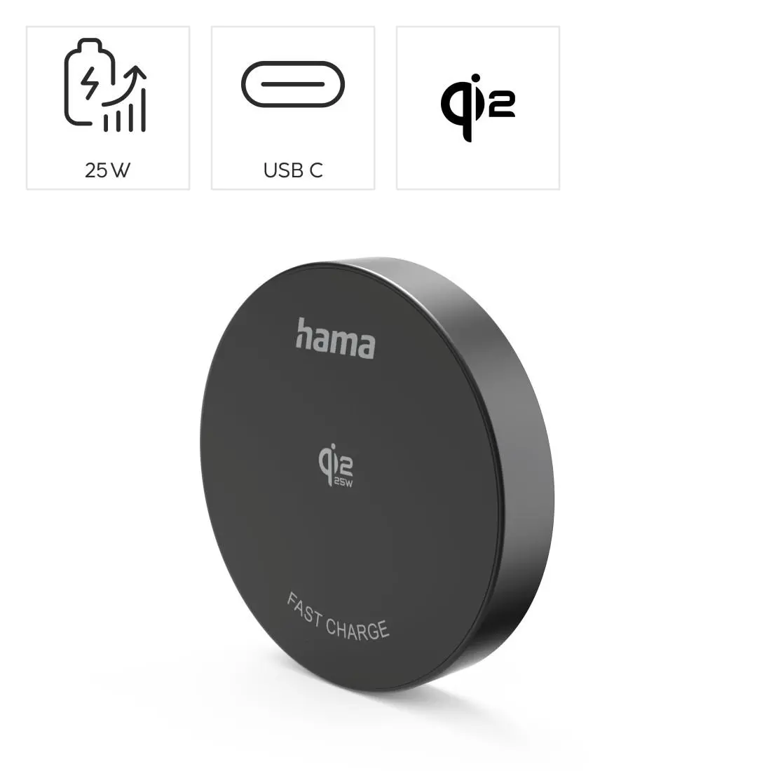 HAMA Încărcător wireless Qi2 25W, încărcare rapidă, negru - image 6