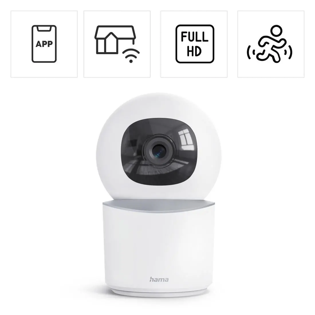 HAMA Wi-Fi камера, за закрити помещения, записваща, въртяща се, бяла - image 10